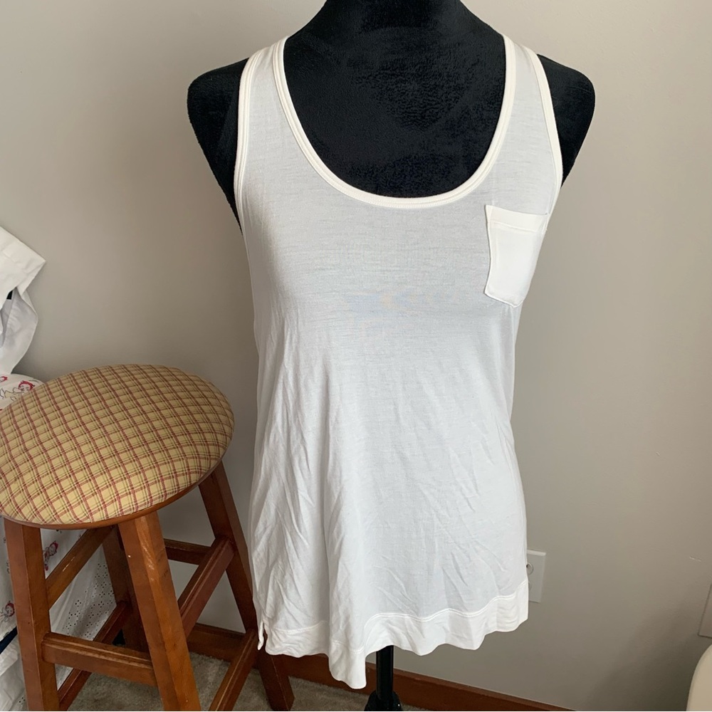 Classic White Tank Top with Pocket